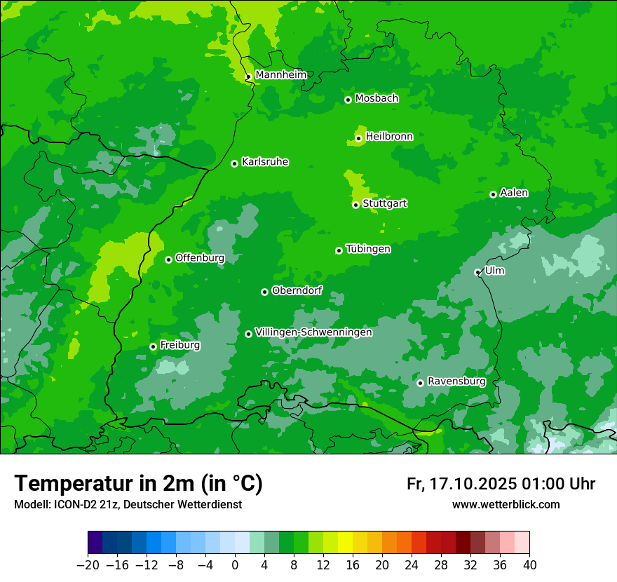 Modellkarten Temperatur