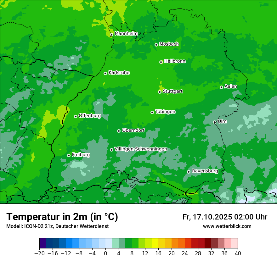 Modellkarten Temperatur