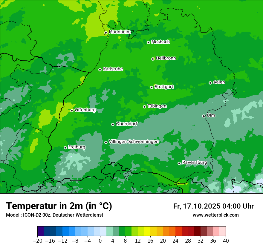 Modellkarten Temperatur
