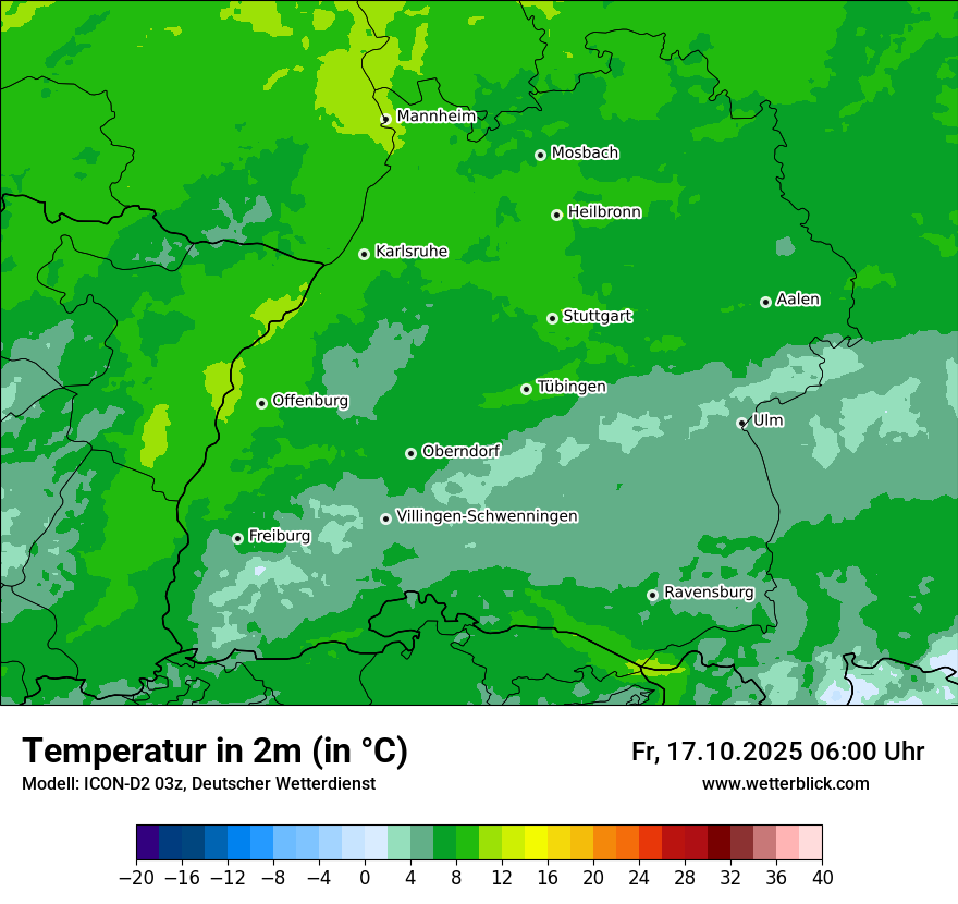 Modellkarten Temperatur