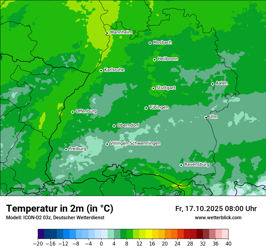 Modellkarten Temperatur