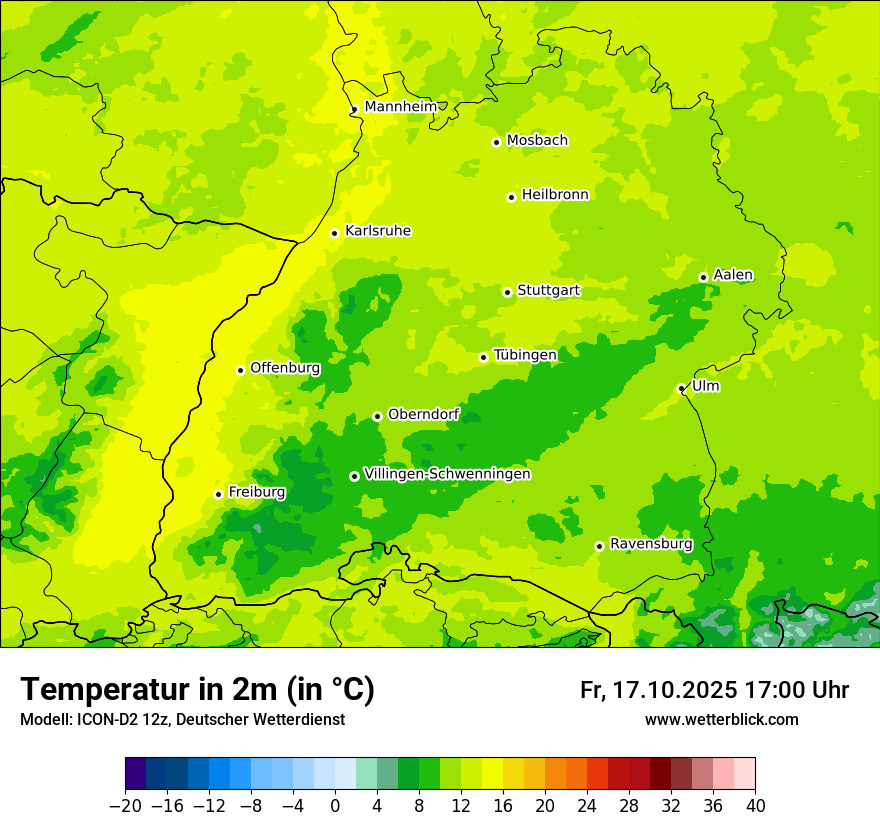 Modellkarten Temperatur