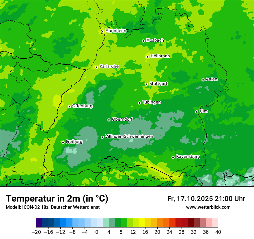 Modellkarten Temperatur