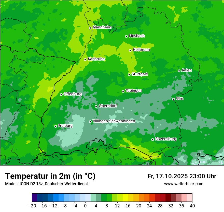 Modellkarten Temperatur