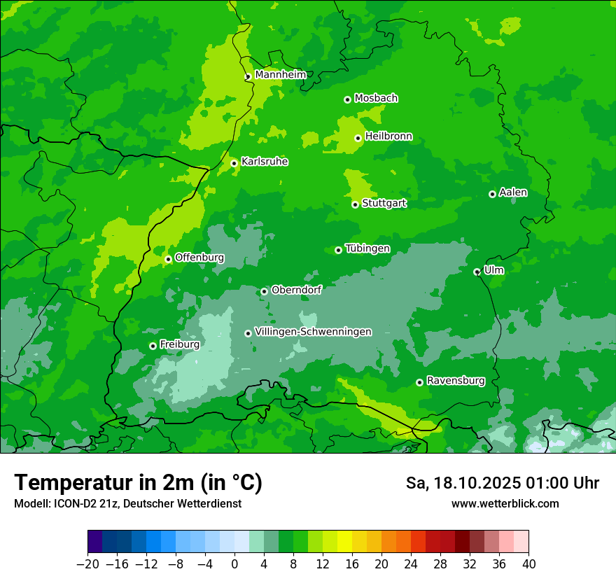 Modellkarten Temperatur