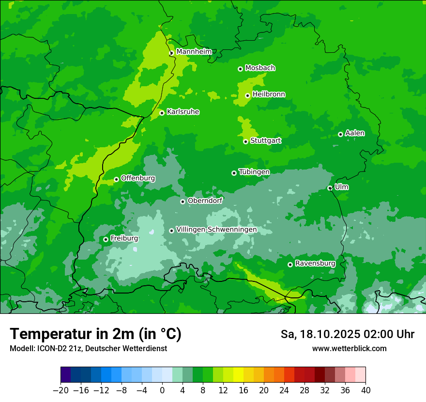 Modellkarten Temperatur