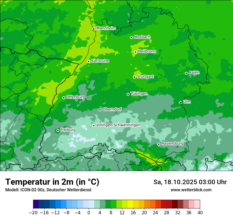 Modellkarten Temperatur