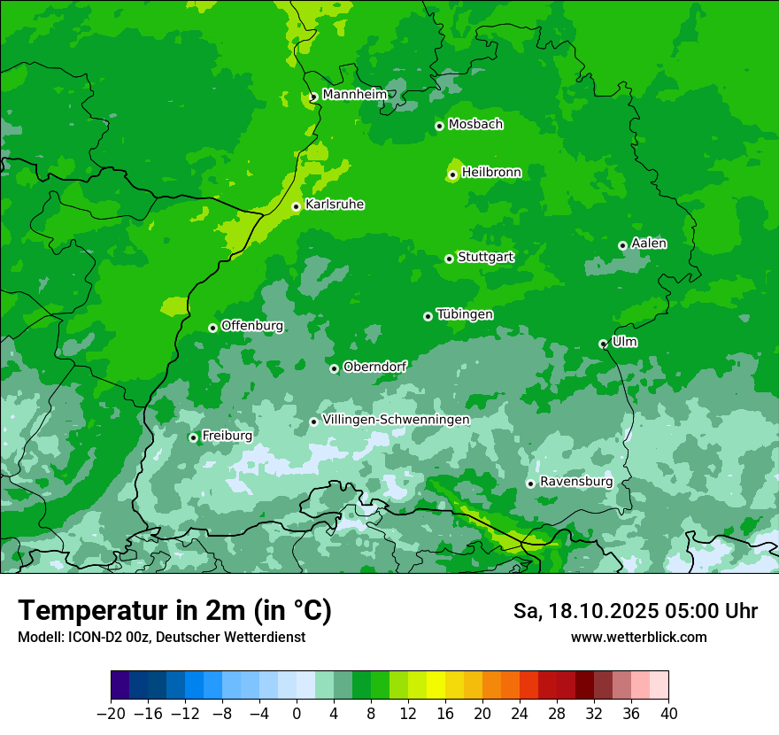 Modellkarten Temperatur