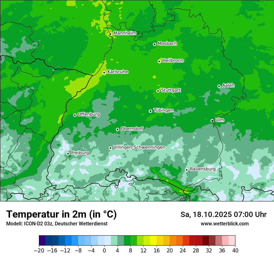 Modellkarten Temperatur