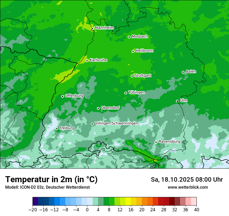 Modellkarten Temperatur