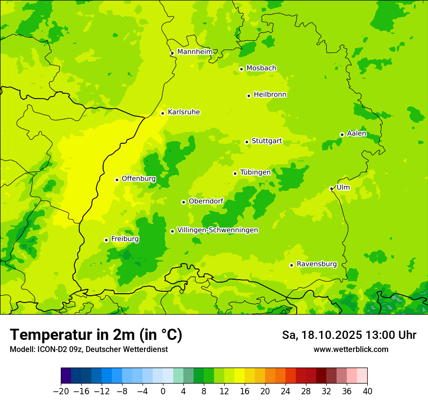 Modellkarten Temperatur