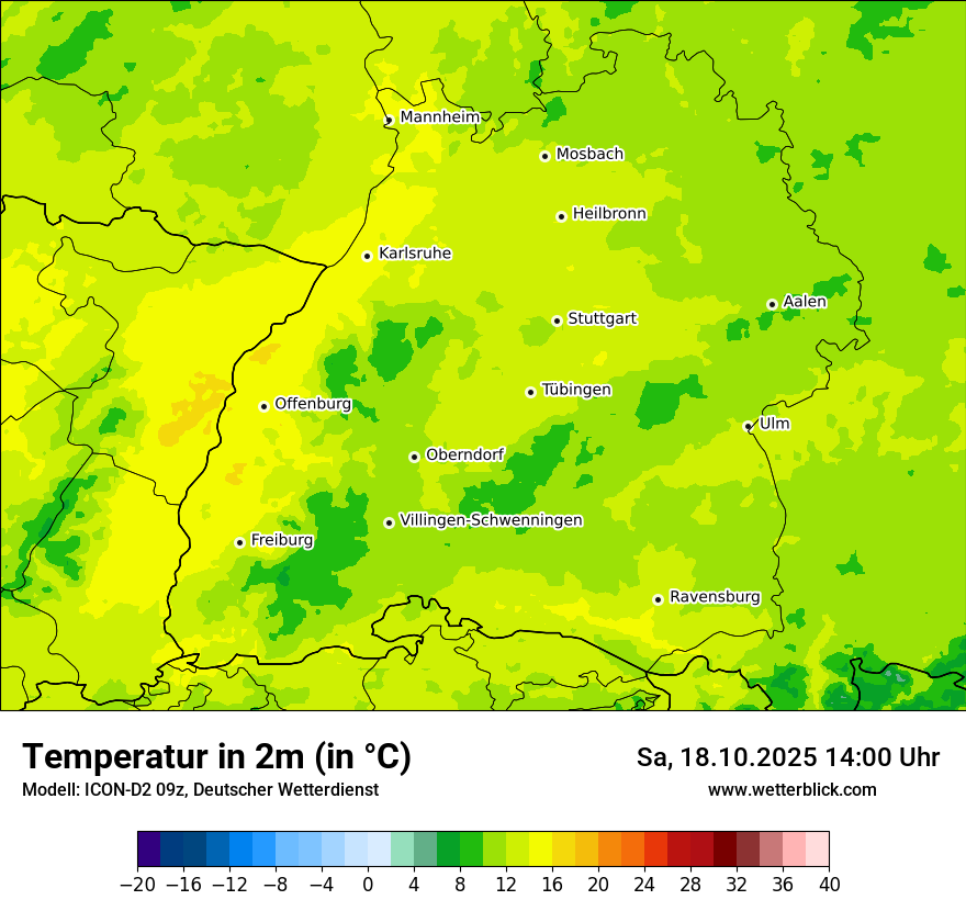 Modellkarten Temperatur