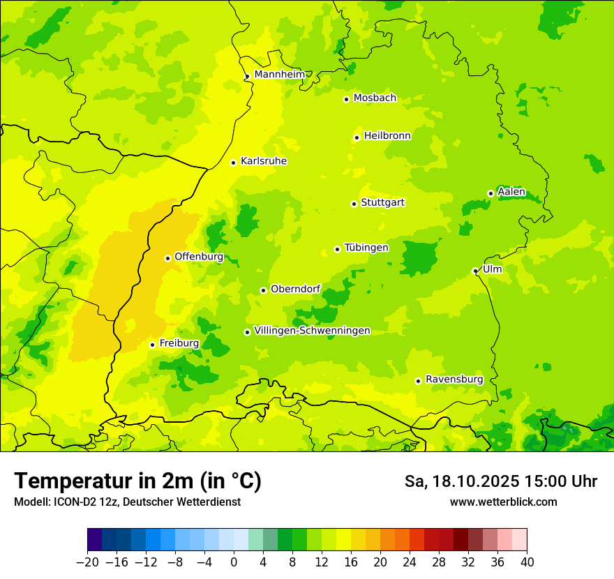 Modellkarten Temperatur