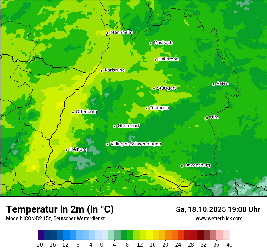 Modellkarten Temperatur