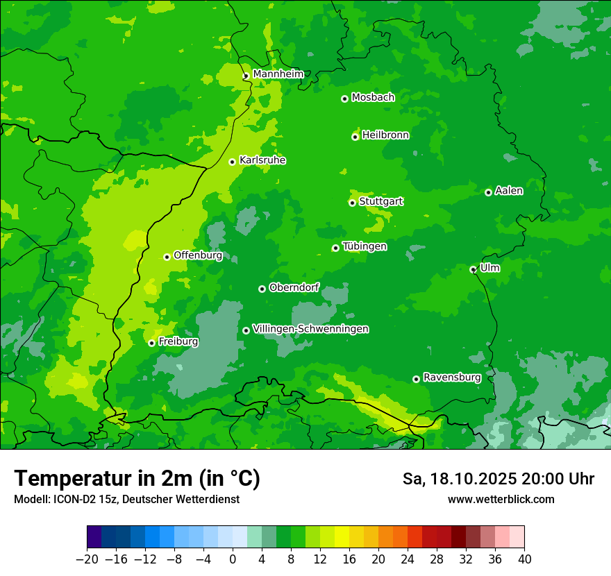 Modellkarten Temperatur