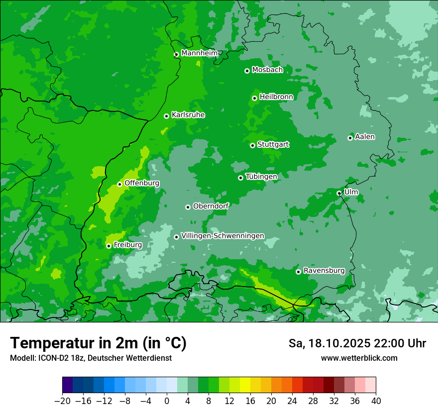 Modellkarten Temperatur