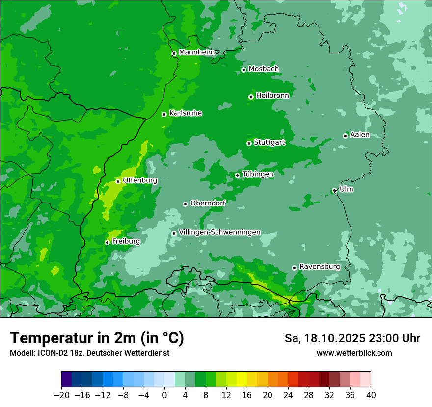 Modellkarten Temperatur