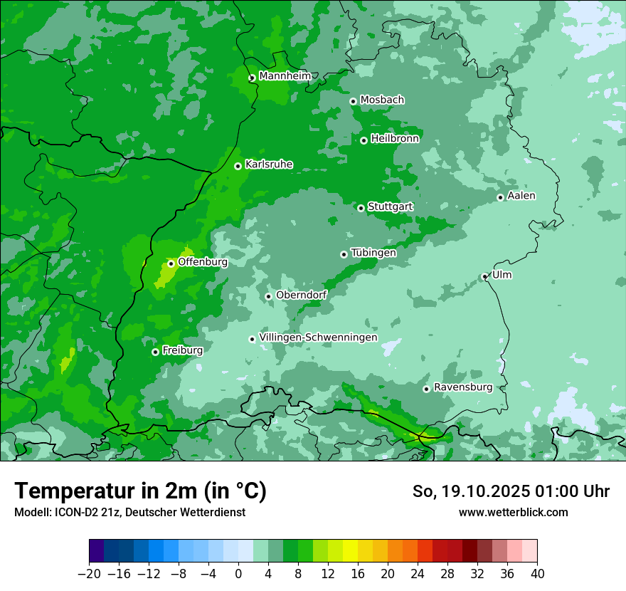 Modellkarten Temperatur