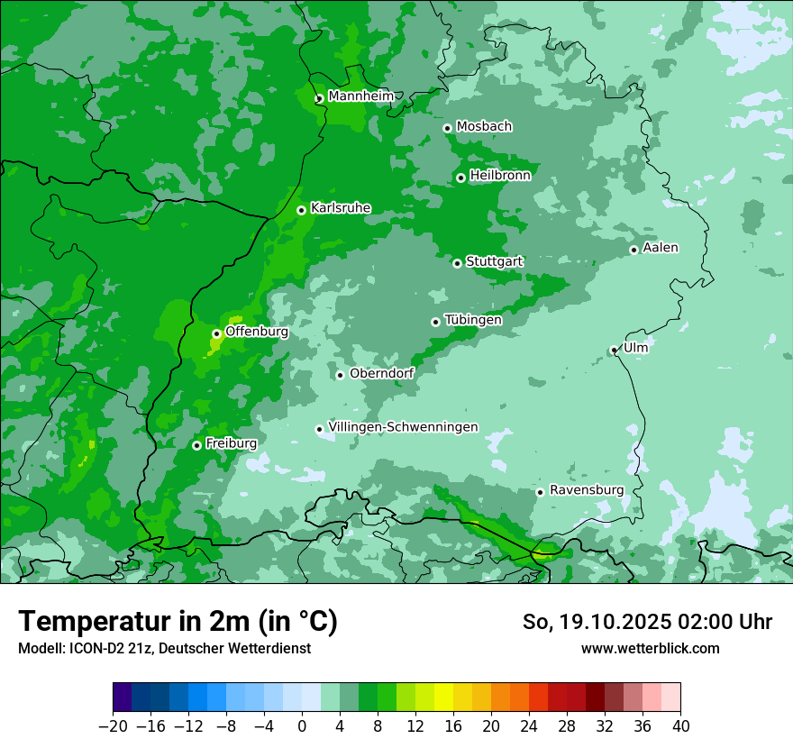 Modellkarten Temperatur
