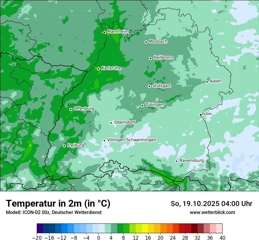 Modellkarten Temperatur