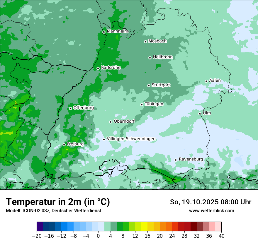 Modellkarten Temperatur