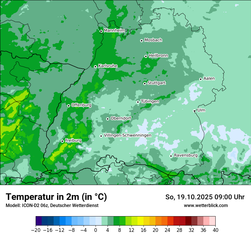 Modellkarten Temperatur