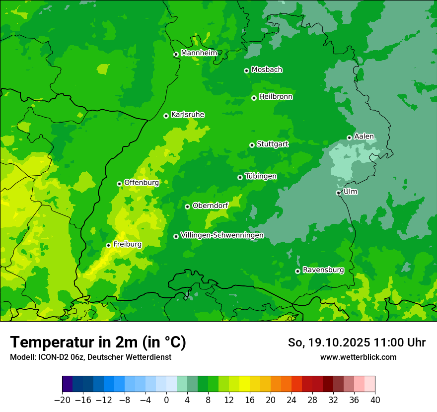 Modellkarten Temperatur