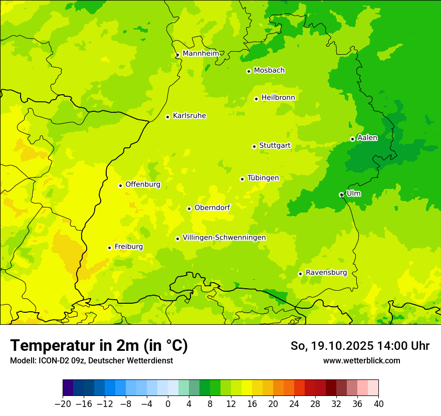 Modellkarten Temperatur