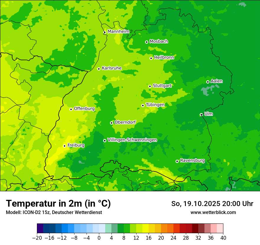 Modellkarten Temperatur