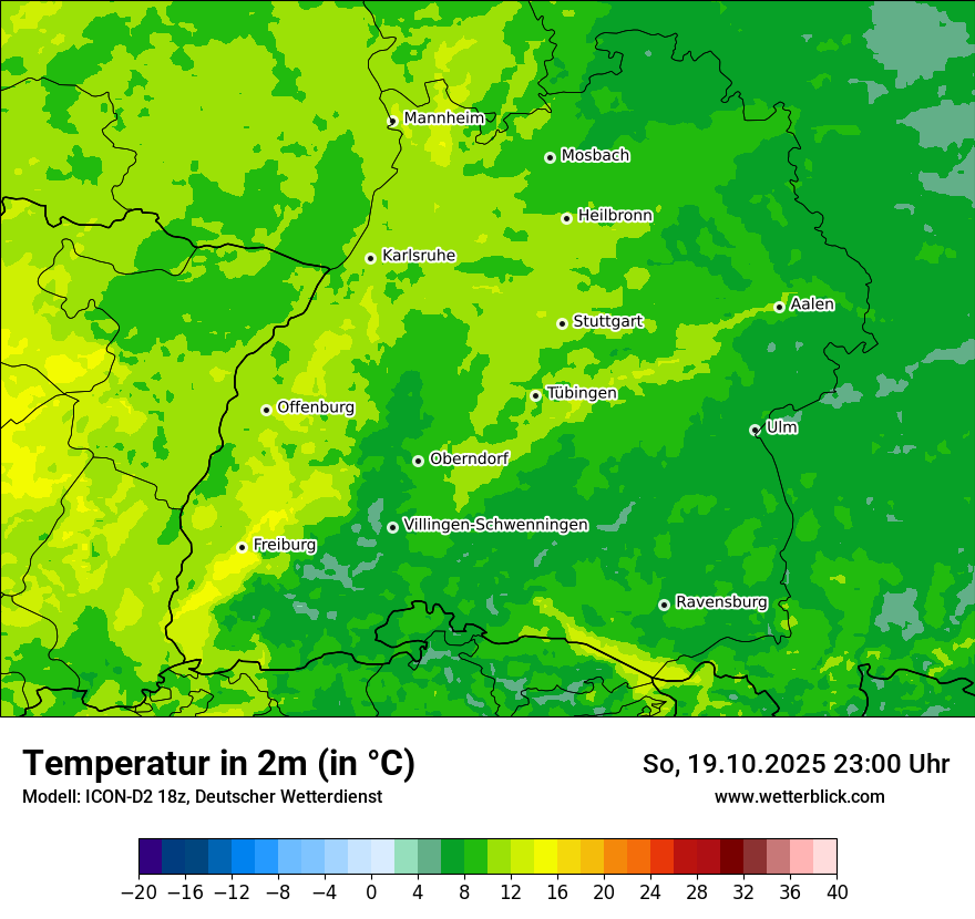 Modellkarten Temperatur