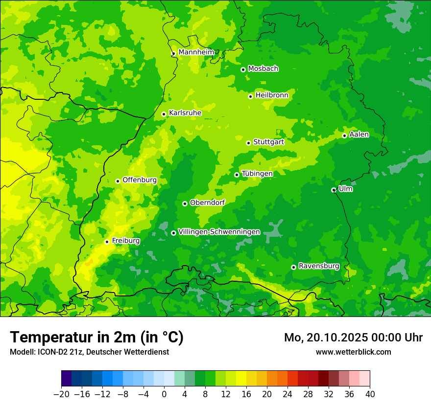 Modellkarten Temperatur