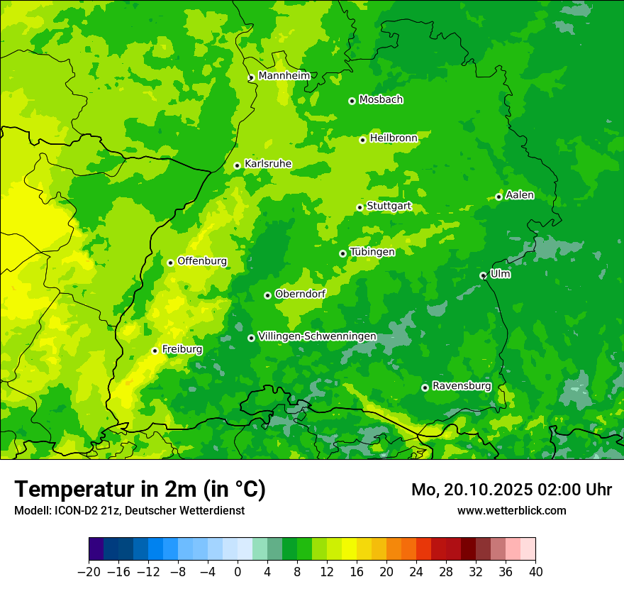 Modellkarten Temperatur