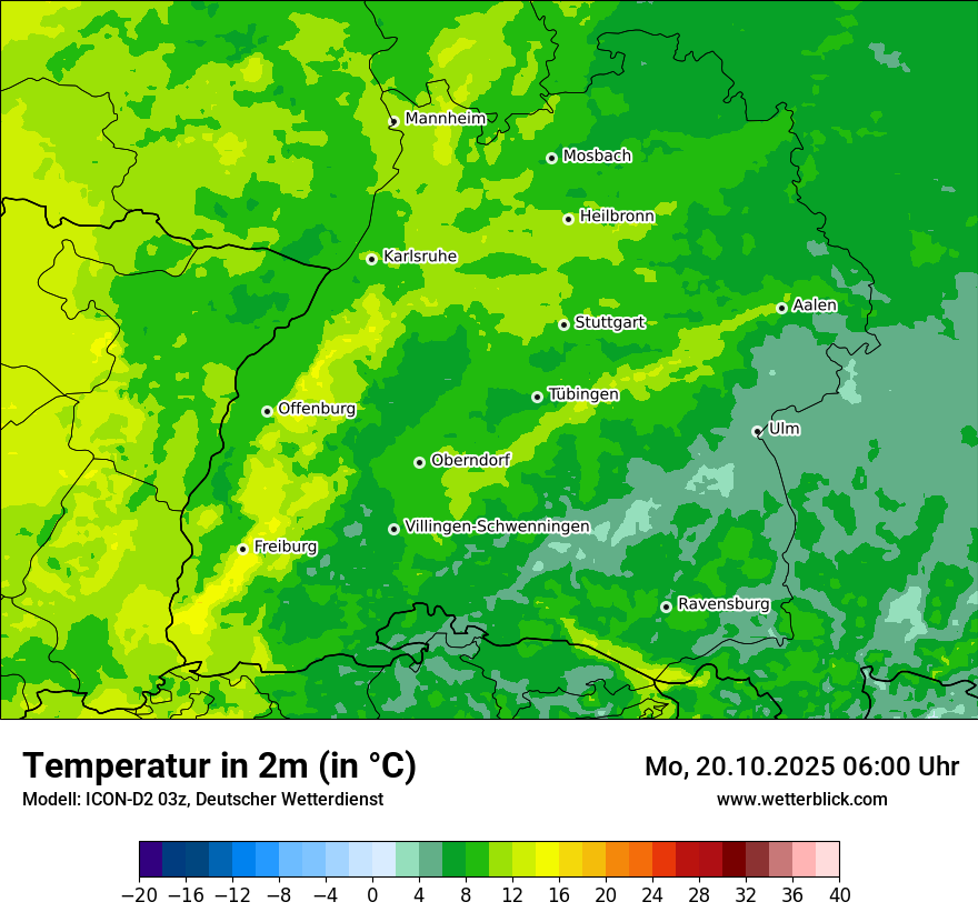 Modellkarten Temperatur