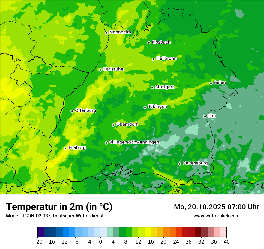 Modellkarten Temperatur