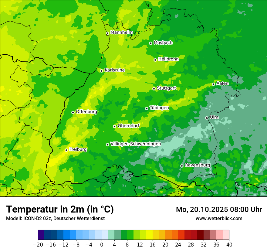 Modellkarten Temperatur