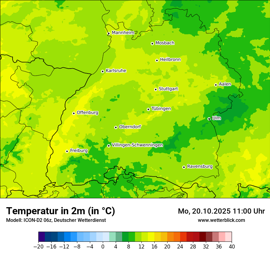 Modellkarten Temperatur