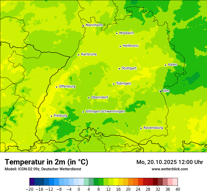 Modellkarten Temperatur