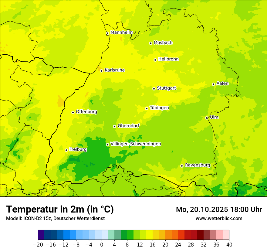 Modellkarten Temperatur