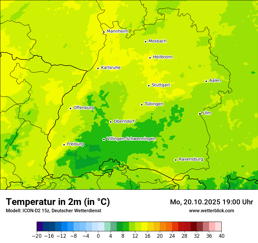 Modellkarten Temperatur