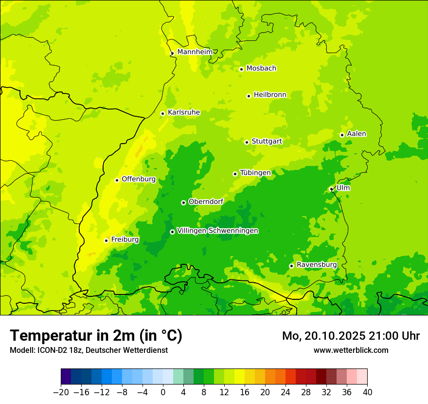 Modellkarten Temperatur