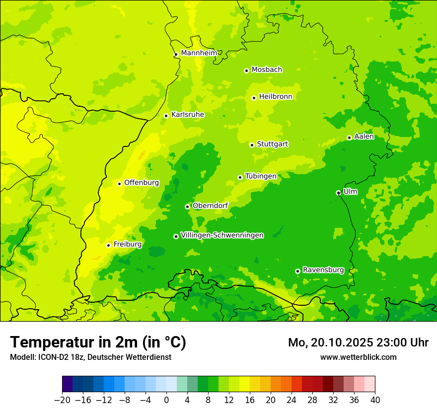 Modellkarten Temperatur