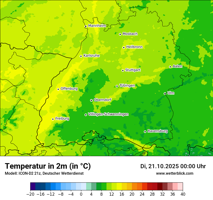 Modellkarten Temperatur