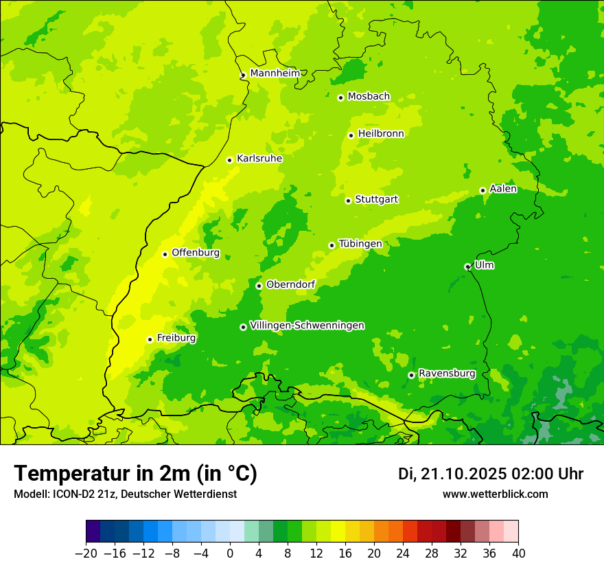 Modellkarten Temperatur
