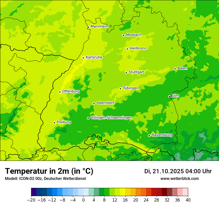 Modellkarten Temperatur