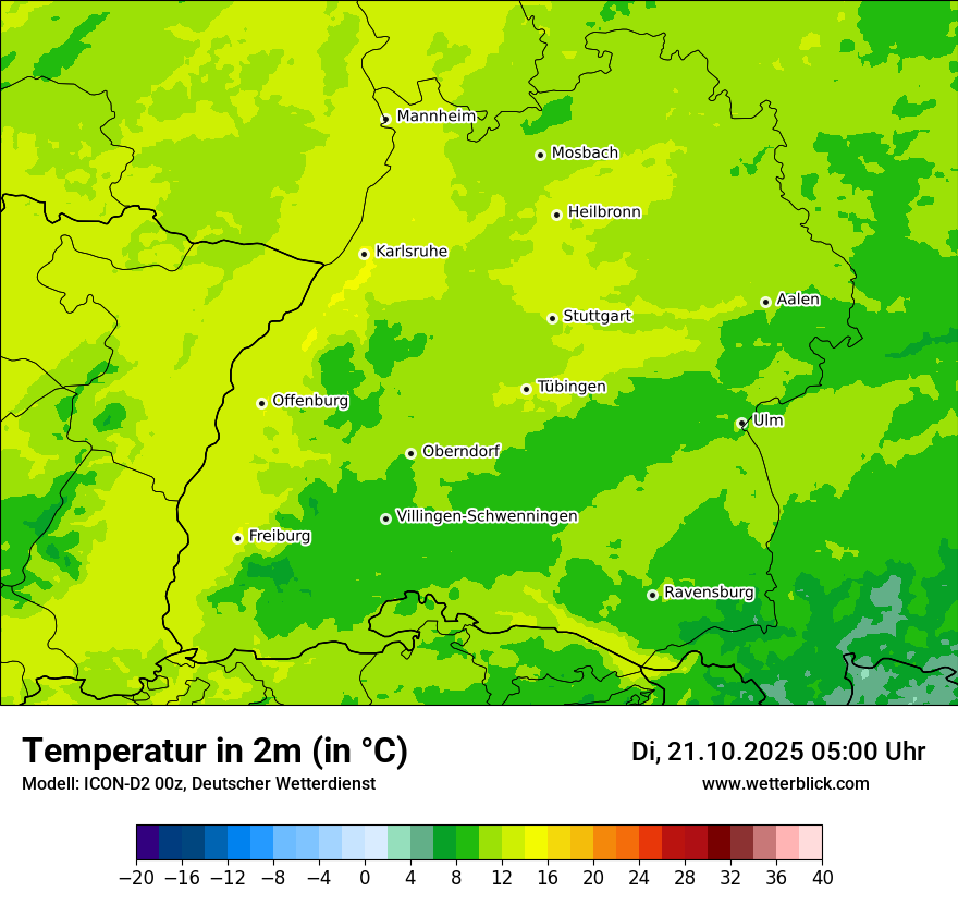 Modellkarten Temperatur