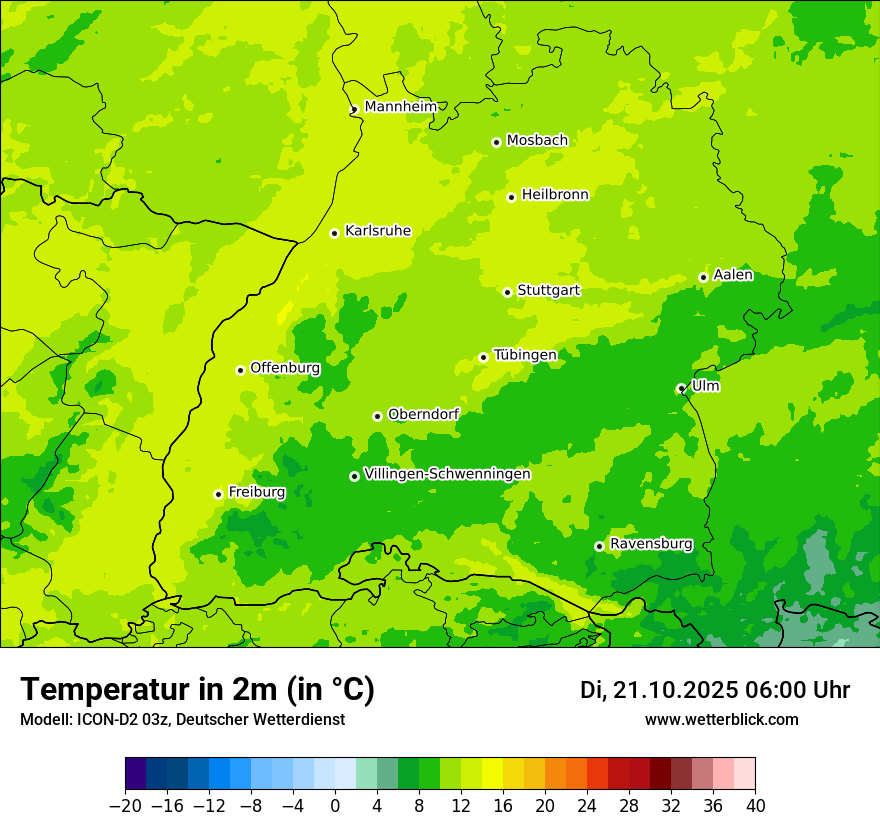 Modellkarten Temperatur