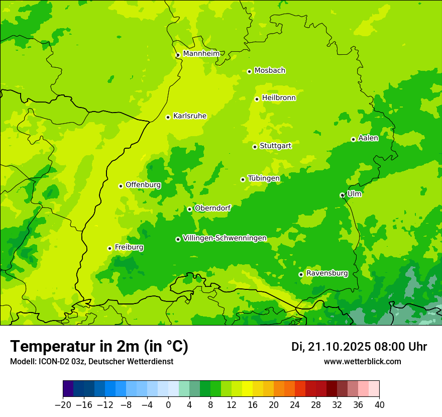 Modellkarten Temperatur