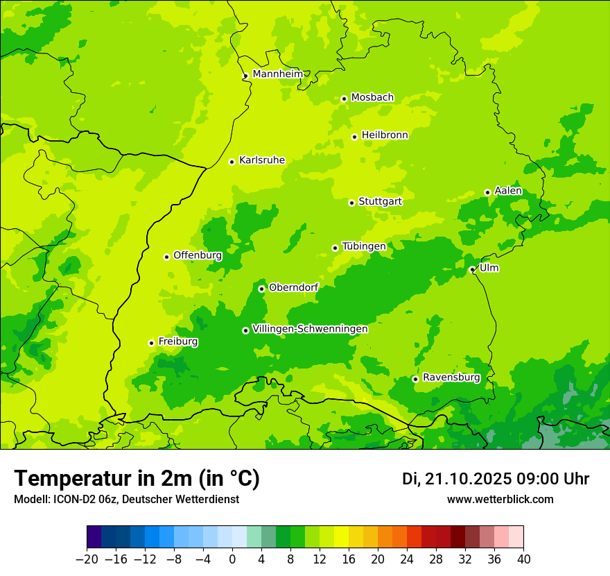 Modellkarten Temperatur