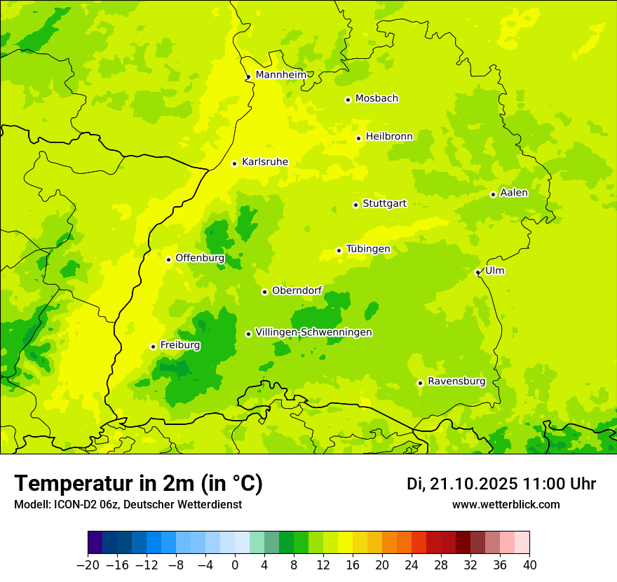 Modellkarten Temperatur