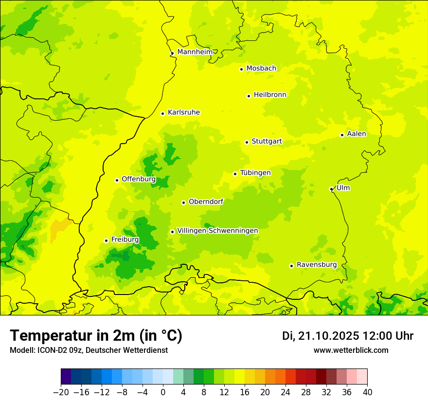 Modellkarten Temperatur